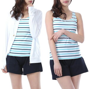 水着 レディース 体型カバー ラッシュガード タンキニ パーカー 長袖 フード付 上下セット ショートパンツ 4点 セット 送料無料 ママ水着 大きいサイズ セパレート ラッシュガードセット 30