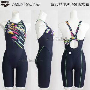 【25%OFF】 XOサイズ アリーナ レディース 競泳水着 WA承認 AS5SRC71L ネイビー×エメラルド NVEM 大きな羽 アクアレーシング 大きいサイズ