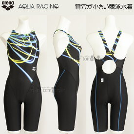 アリーナ 競泳水着 レディース FINA承認 XOサイズ FAR3573W ブルー×ブラック BKBU ネオンのようなカーブ アクアレーシング /20%OFF