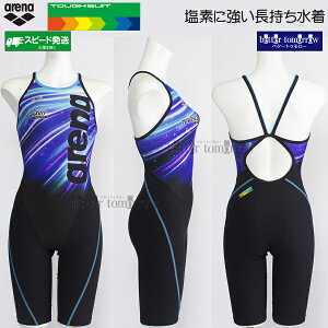 競泳水着 レディース 練習用 arena アリーナ Mサイズ AS5FWM27L ブラック×ブルー BKBL タフスーツ 練習水着 スパッツ /2025FW
