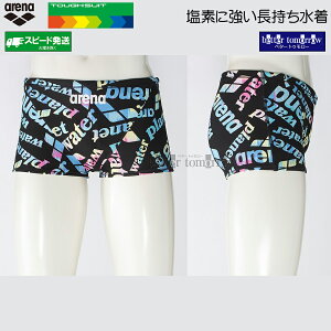 アリーナ arena 競泳水着 メンズ 練習用 Sサイズ AS5FWM19M ブラック×ブルー BKBL タフスーツ 練習用水着 ショートボックス /2025FW