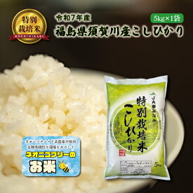 【5kg×1袋】7年産 福島県須賀川産 特別栽培米こしひかり 5kg 岩瀬清流米 ネオニコチノイド農薬不使用 白米 精米 5キロ 1等米 お米 低農薬 高級米 ブランド米 贈答用