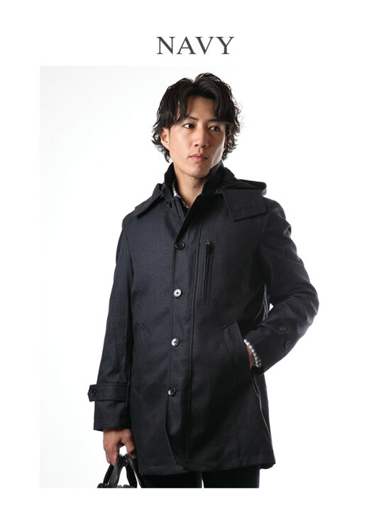 楽天市場 ビジネスコート メンズ ステンカラーコート ハーフコート 2色 M L Xl 秋冬 撥水加工 ボンディング 暖かい 脱着ライナー ダウンライナー フェイクウールプリント No Brand ノーブランド Mizujin Onlineメンズセレクトshop