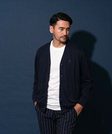 AIRDRYプレーティング天竺カーデ【Henry Cotton's(ヘンリーコットンズ)】 カジュアル 30代 40代 50代 新作 シンプル ブランド M L LL ホワイト グレー ネイビー 22ss 夏の長袖