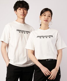 【公式】 送料無料 アーノルドパーマー シェア グラフィック Tシャツ 男女兼用 レディース メンズ ホワイト ブラック ベージュ シンプル カジュアル 春 夏 ママ パパ 仕事 通勤 通学 公園 デイリー フロッキープリント グラフィック 吸湿 通気 梨地コットン 着回し 26ss