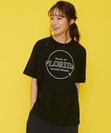 【公式】 セール 50%OFF アーノルドパーマー フロリダグラフィック シェアTシャツ シェア レディース メンズ ホワイト ブラック ベージュ 春夏プリント シンプル カジュアル パパ ママ 仕事 通勤 夫婦 カップル 親子でお揃い 24md