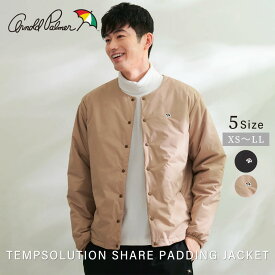 【公式】 セール 30%OFF アーノルドパーマー TEMPSOLUTION シェア パディング ジャケット レディース メンズ 男女兼用 ブラック ベージュ シンプル カジュアル 秋 冬 パパ ママ 仕事 通勤 通学 公園 夫婦 お揃い 撥水 耐水 中綿 軽い 防寒 23aw