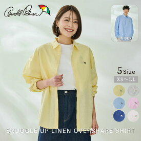【公式】 セール 40%OFF アーノルドパーマー 寄り添うリネン オーバーシェアシャツ 男女兼用 レディース メンズ オフホワイト ピンク ライトベージュ イエロー サックスブルー ネイビー シンプル カジュアル 春 夏 ママ パパ 仕事 通勤 通学 公園 デイリー 羽織 25ss