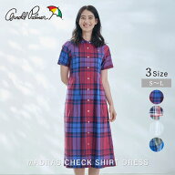 【公式】 セール 30%OFF アーノルドパーマー マドラスチェック シャツワンピース レディース ワイン ベー…