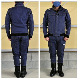 [スーパーセール中2エントリーでポイント最大19倍]JC78W-22A00 MILITARY CARGO JOGGER BLUE　ズボン　パンツ　BLUE MONSTER CLOTHING　作業服　作業着　色褪せないデニム生地　裾リブ　ストレッチ　軽量　速乾　オールシーズン　ブリッツワークス