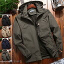 マウンテンパーカー メンズ フード脱着可 ミリタリージャケット ジャケット 撥水 大きいサイズ アウトドアウエア 春秋