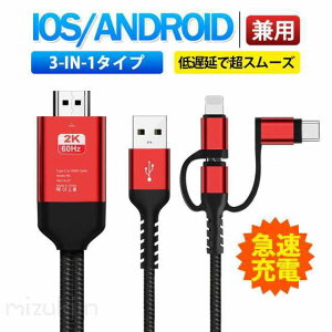 �~���[�����O�P�[�u�� HDMI�ύX�P�[�u�� �~���[�L���X�g Micro Type-C iPhone�R�l�N�^�[�t�� �X�g���[�~���O�[
