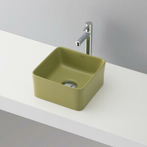 【抗菌加工済】洗面ボウル おしゃれ mizunohana B197 小型ボウル 陶磁器 マットカラー 四角形 抹茶 お洒落 インテリア 幅240mm 奥行240mm 高さ117mm 【洗面ボウルのみ】
