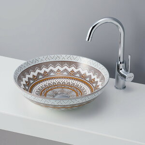 【送料無料】 置き型 おしゃれ 洗面ボウル mizunohana B272 洗面ボール 洗面台 洗面所 手洗い ベッセル diy 陶器 きれい 綺麗 高級感 空間 デザイン 花 花柄 アジア エキゾチック インテリア オー