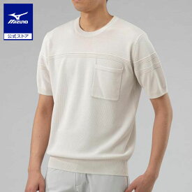 ミズノ公式 ニットTシャツ メンズ リリーホワイト