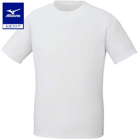 ミズノ公式 ナビドライTシャツ 半袖／丸首 大きいサイズ ユニセックス ホワイト×ホワイト