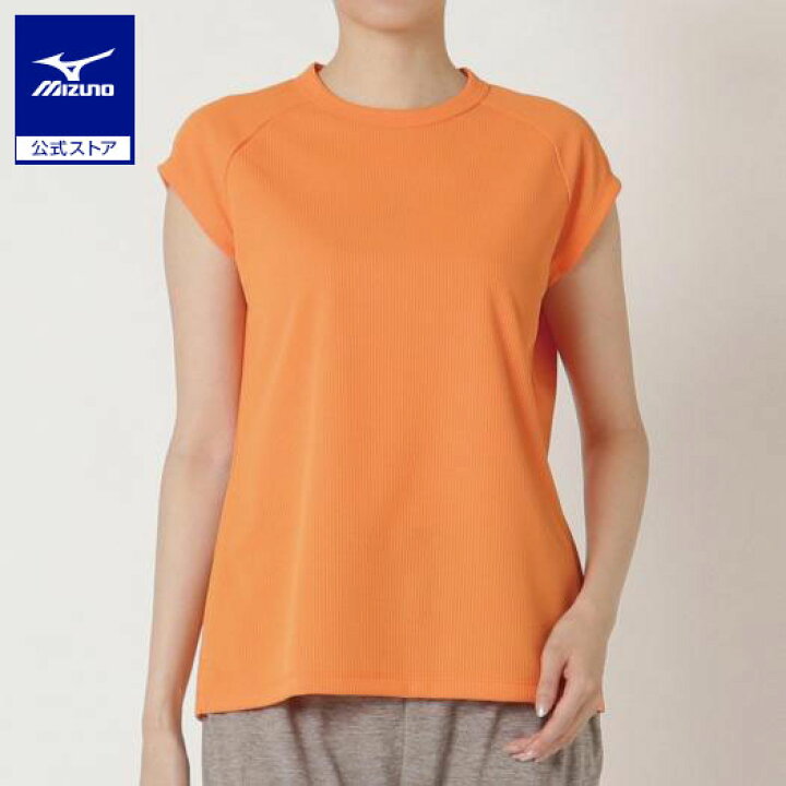 楽天市場 ミズノ公式 ドライエアロフローフレンチスリーブtシャツ レディース サンオレンジ ミズノ公式通販 楽天市場店
