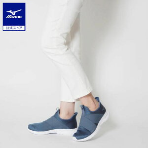 ミズノ公式 ME-04 ウォーキング シューズ レディース ネイビー 幅広 抗菌防臭 紐なし スリッポン クリアランス