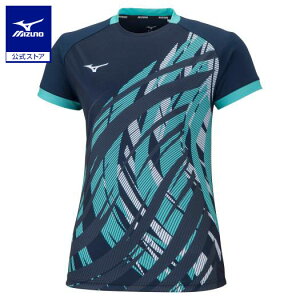 ミズノ公式 ゲームシャツ ラケットスポーツ レディース ドレスネイビー クリアランス