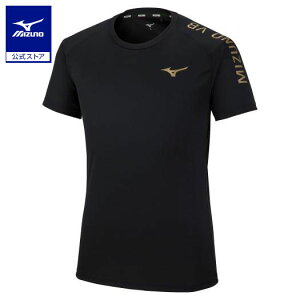 ミズノ公式 Basicプラクティスシャツ 半袖 バレーボール ユニセックス ブラック×ゴールド バレーボール 練習着