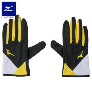 ミズノ公式 レーシンググローブ ユニセックス ブラック×イエロー