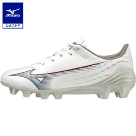 ミズノ公式 ミズノアルファ SELECT Jr サッカー/フットボール ジュニア ホワイト×イグニッションレッド×ブルー クリアランス