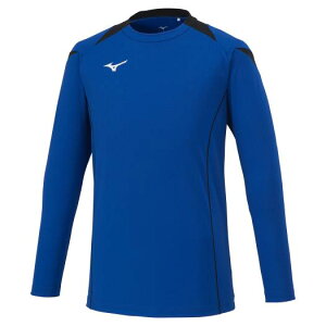 ミズノ公式 ゲームシャツ 長袖 バレーボール ユニセックス サーフブルー×ブラック バレーボール 練習着