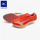 【楽天スーパーSALE割引】ミズノ公式 ウエーブデュエルPRO QTR 陸上競技 ユニセックス コーラル×オレンジ×ブルー クリアランス