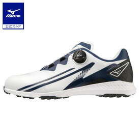 ミズノ公式 ネクスライトWG ボア ゴルフ/防水 メンズ ホワイト×ネイビー クリアランス