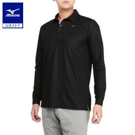 ミズノ公式 ゴルフウェア ベーシック長袖共衿シャツ メンズ ブラック