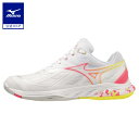 【楽天スーパーSALE割引】ミズノ公式 ウエーブファング 2 FIT バドミントン ユニセックス ホワイト×ピンク×イエロー クリアランス