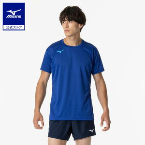 ミズノ公式 Basicプラシャツ 半袖 バレーボール ユニセックス サーフブルー×ジェットブルー バレーボール 練習着