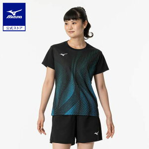 ミズノ公式 ゲームシャツ ラケットスポーツ レディース ブラック