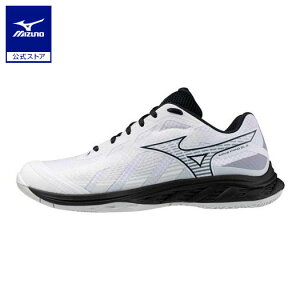 ミズノ公式 ウエーブファングEL2 バドミントン ユニセックス ホワイト×ブラック×グレー