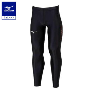 ミズノ公式 MCライン ロングタイツ 陸上競技 ユニセックス ブラック×レッド