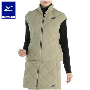 ミズノ公式 【MGFコレクション/発熱素材】ブレスサーモダウンベスト レディース モカベージュ クリアランス