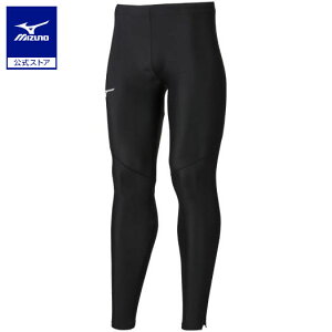 ミズノ公式 レーシングタイツ ロング/陸上競技 ユニセックス ブラック×チャイニーズレッド