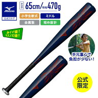 ミズノ公式限定 小学生 軟式 ディアルーキー ミドルバランス 金属製 65cm 平均470g ブルー×レッド 野球 …