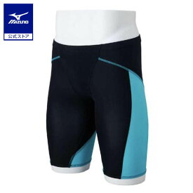 ミズノ公式 競泳用GX・SONIC LITE ハーフスパッツ メンズ ブラック×ターコイズ