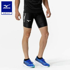 ミズノ公式 MCライン タイツ ハーフ/陸上競技 メンズ ブラック×ブラック