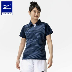 ミズノ公式 ゲームシャツ ラケットスポーツ レディース ドレスネイビー