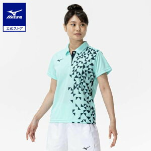 ミズノ公式 ゲームシャツ ラケットスポーツ レディース ブルーターコイズ