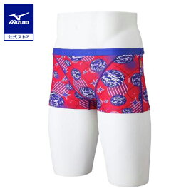 ミズノ公式 競泳練習用【Rikako Ikee collection】ショートスパッツ メンズ レッド