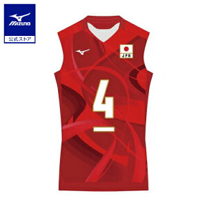 ミズノ公式 2025バレーボール女子日本代表オーセンティックシャツ レディース レッド 石川真佑 ユニフォーム シャツ