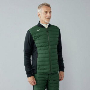 ミズノ公式【吸湿発熱】MIZUNOブレスサーモハイブリッドブルゾン メンズ ダークグリーン