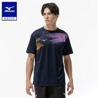 卓球 ゲームシャツ ミズノ 公式 メンズ レディース MIZUNO シャツ 日本卓球協会公認商品 ディープネイビー