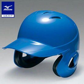 ミズノ公式 軟式用ヘルメット 両耳付打者用／野球 ブルー