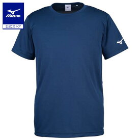 ミズノ公式 Tシャツ 袖ランバードロゴ ユニセックス ドレスネイビー