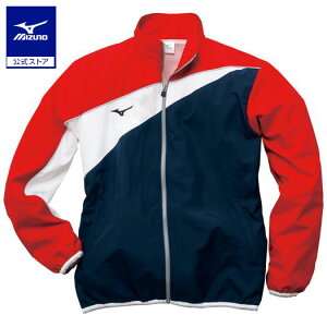 ミズノ公式 トレーニングクロスシャツ ユニセックス ドレスネイビー×チャイニーズレッド