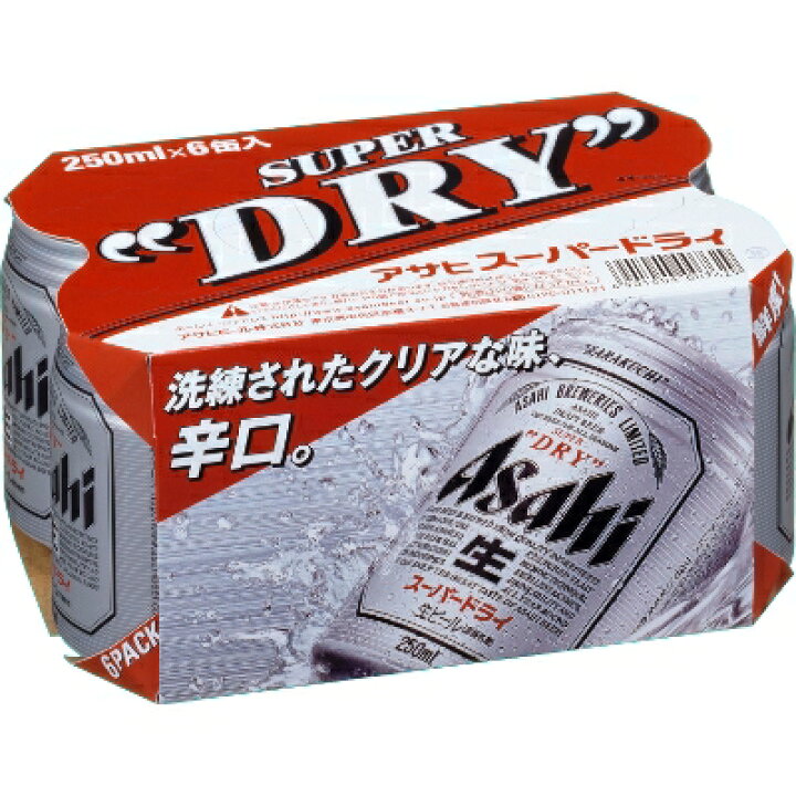 楽天市場】スーパードライ 250ML×6缶パック : リカーショップ アサヒ スーパードライ 250ml缶 6本入り